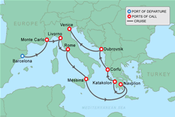Cruise itinerary map